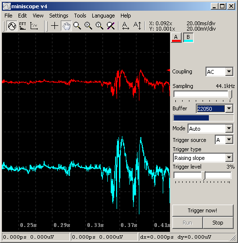 Sound card DirectSound PC oscilloscope