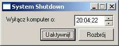 SystemShutdown plugin window