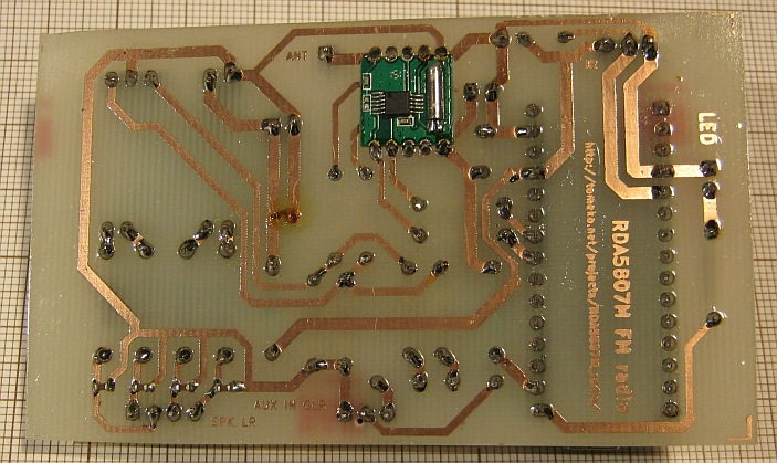 RDA5807M + PAM8403 FM radio PCB