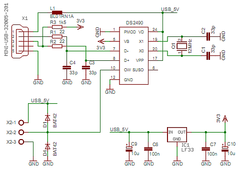 DS2490 USB to 1-wire adapter