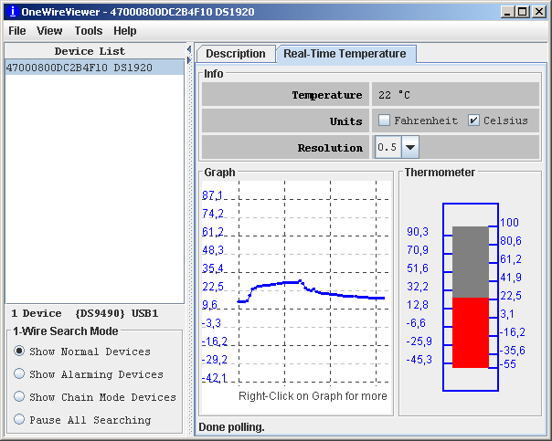 OneWireViewer window