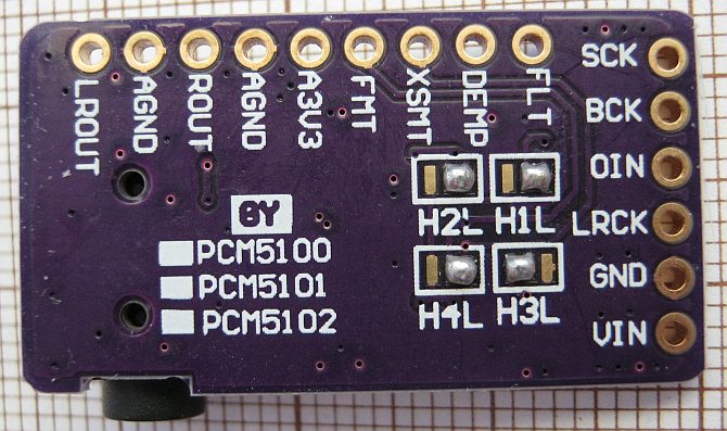 PCM5102 I2S codec module