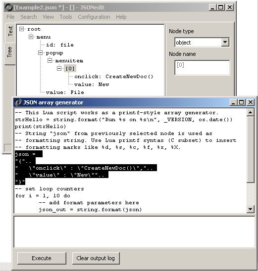 JSON array element