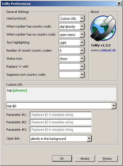 Telify configuration