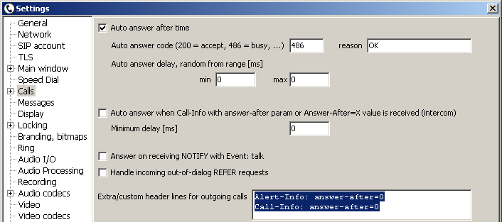tSIP: forcing auto-answer