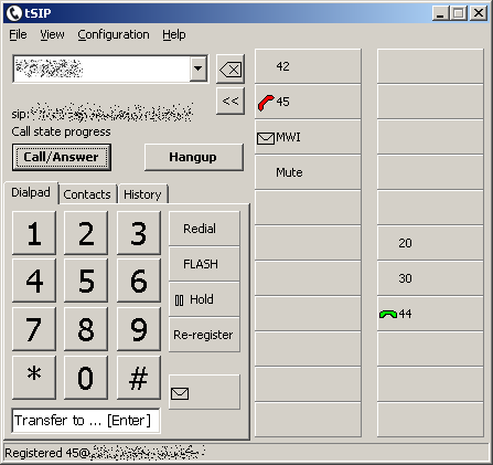 tSIP 0.1.18 softphone