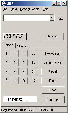 tSIP 0.1.8 softphone