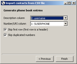 CSV contact import wizard